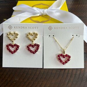 Kendra Scott Ashton Heart Necklace and Earrings
